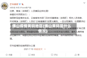 佛山疫情黄码地区(佛山黄码是什么情况)