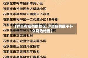 【许昌有疫情的地区,许昌疫情属于什么风险地区】