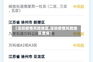 【深圳疫情风险地区,深圳疫情风险地区查询】